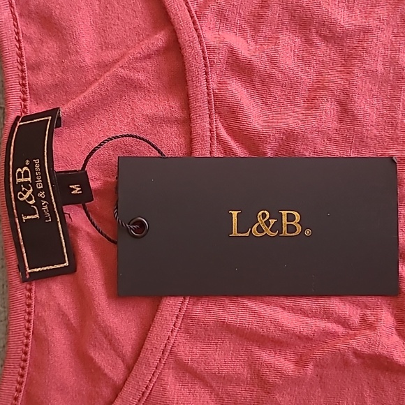 NWT L&B sz M Bell Sleeve Rust Orange Top - Picture 2 of 2